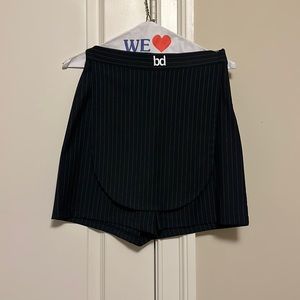 Pinstripe high waisted skort